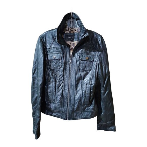 BLACK RIVET Black Leather Jacket - Size XS - Picture 1 of 10